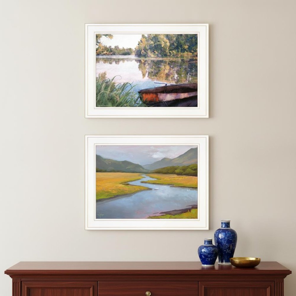 Set Of Two Serene Water 1 White Framed Print Wall Art — view 5