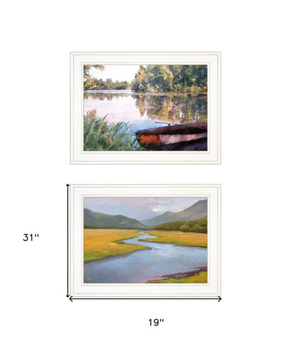 Set Of Two Serene Water 1 White Framed Print Wall Art HomeRoots