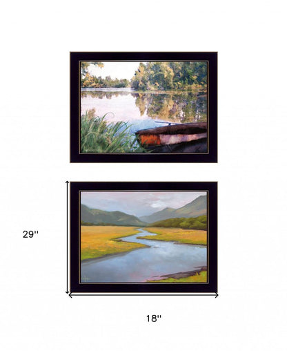 Set Of Two Serene Water 2 Black Framed Print Wall Art HomeRoots
