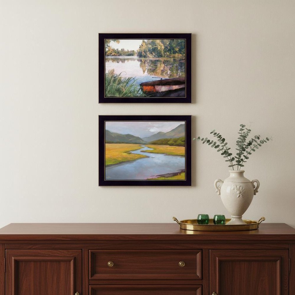 Set Of Two Serene Water 2 Black Framed Print Wall Art — view 8