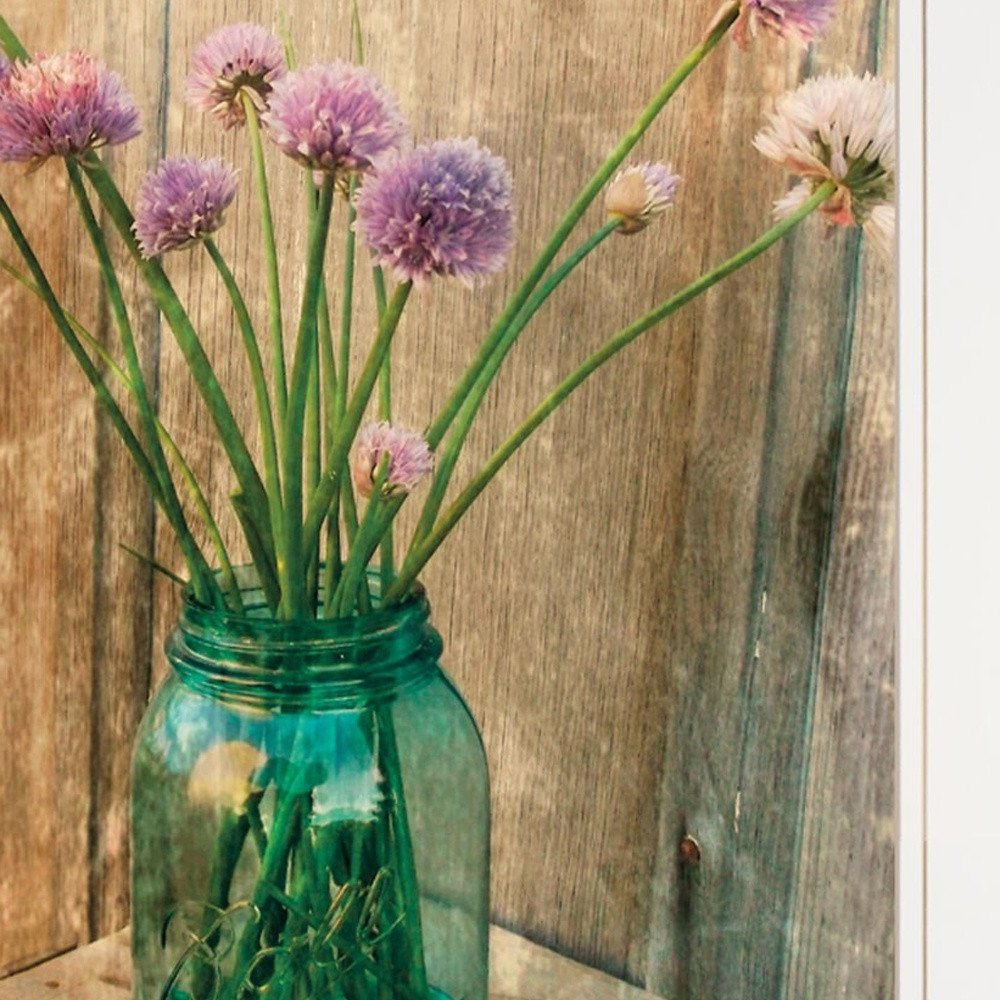 Set Of Two Country Sunflowers and Chives 1 White Framed Print Wall Art HomeRoots