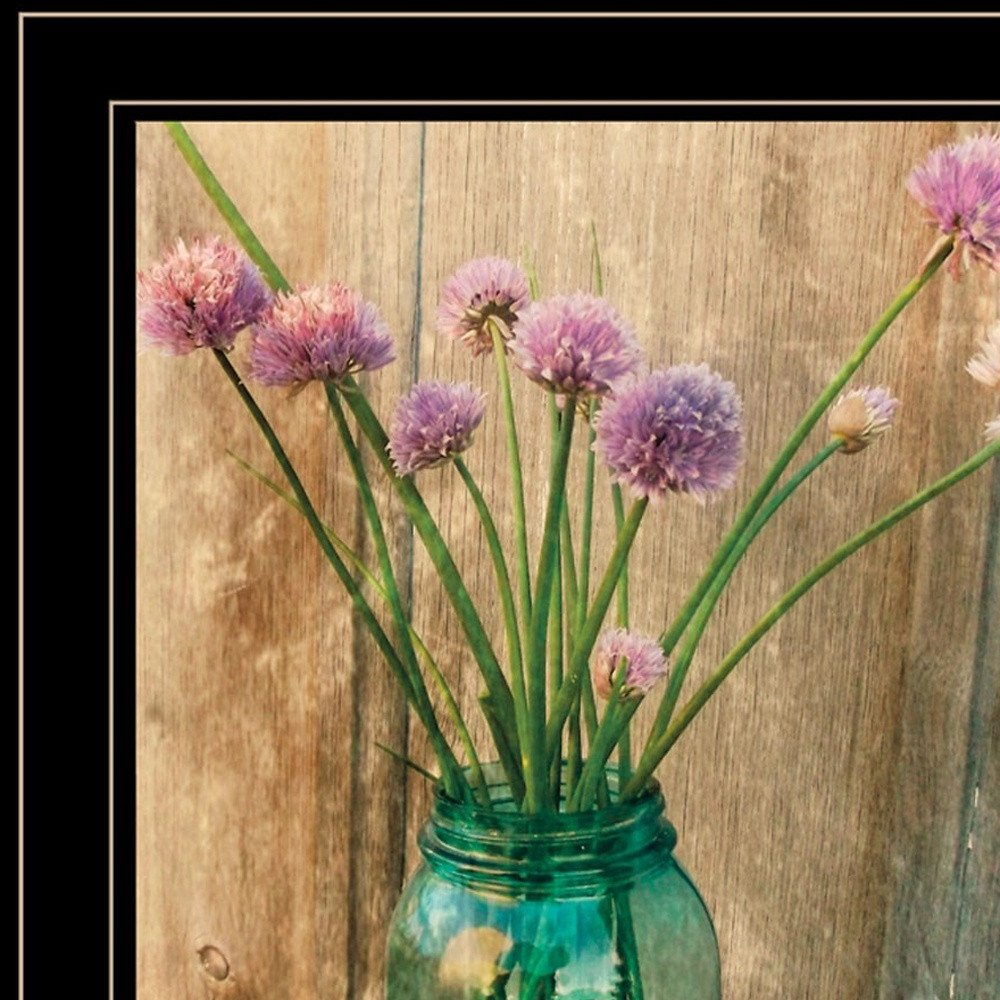 Set Of Two Country Sunflowers and Chives 2 Black Framed Print Wall Art — view 3