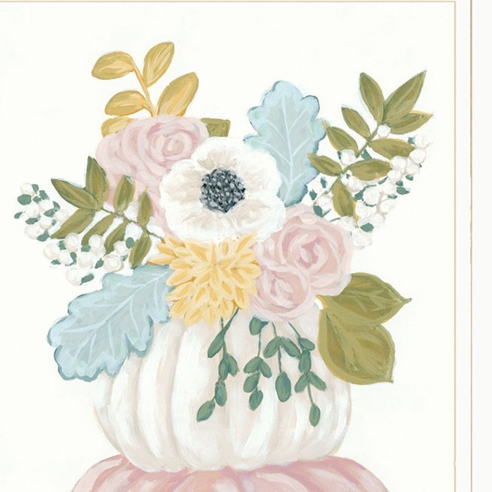 Set Of Three Floral Pumpkins 3 White Framed Print Wall Art HomeRoots