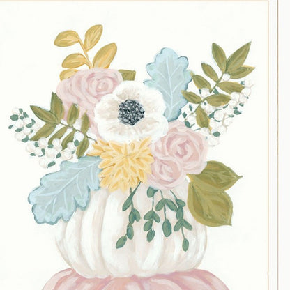 Set Of Three Floral Pumpkins 3 White Framed Print Wall Art HomeRoots
