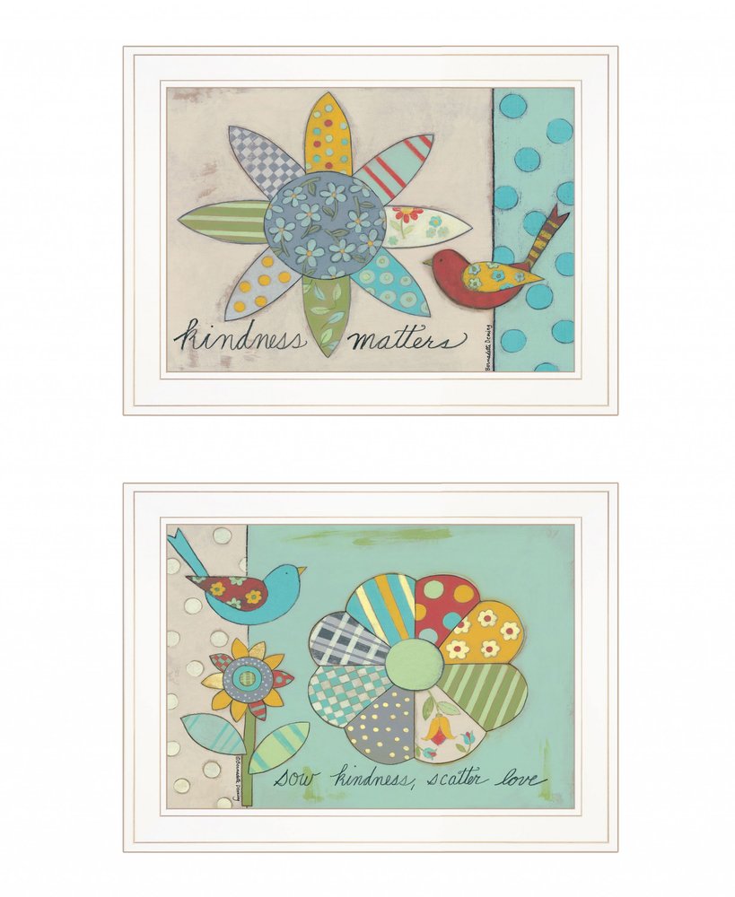 Set Of Two Kindness 1 White Framed Print Wall Art — view 1