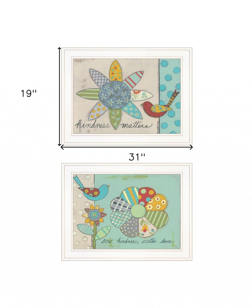 Set Of Two Kindness 1 White Framed Print Wall Art HomeRoots