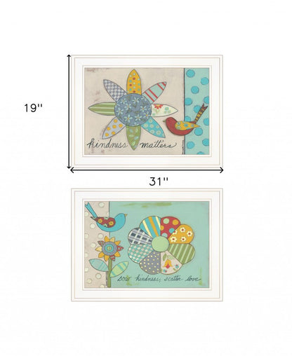 Set Of Two Kindness 1 White Framed Print Wall Art HomeRoots