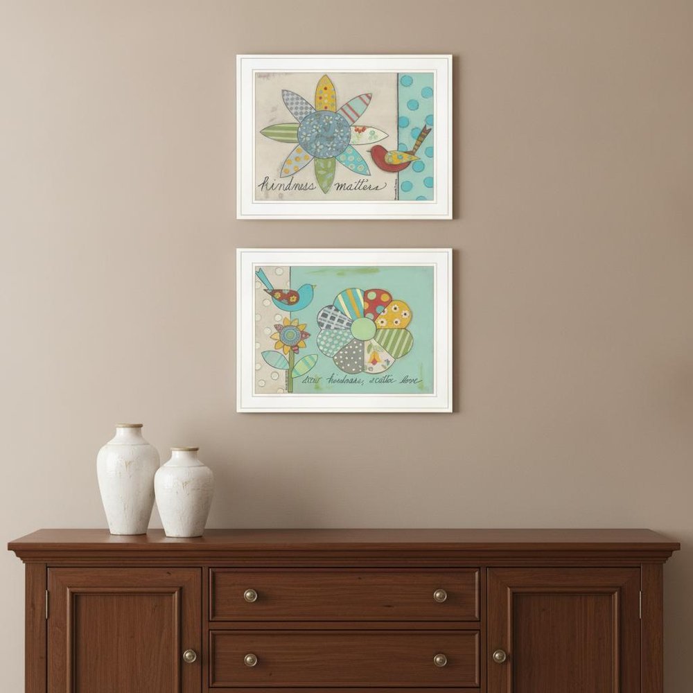 Set Of Two Kindness 1 White Framed Print Wall Art HomeRoots