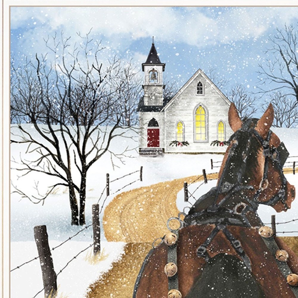 Set Of Two Sleigh Bells Ringing White Framed Print Wall Art HomeRoots