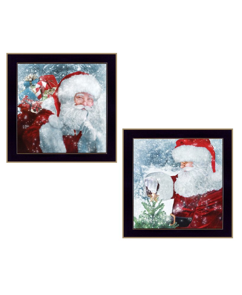 Set Of Two Santas Blessings 4 Black Framed Print Wall Art — view 1