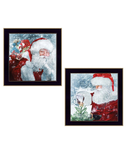 Set Of Two Santas Blessings 4 Black Framed Print Wall Art HomeRoots