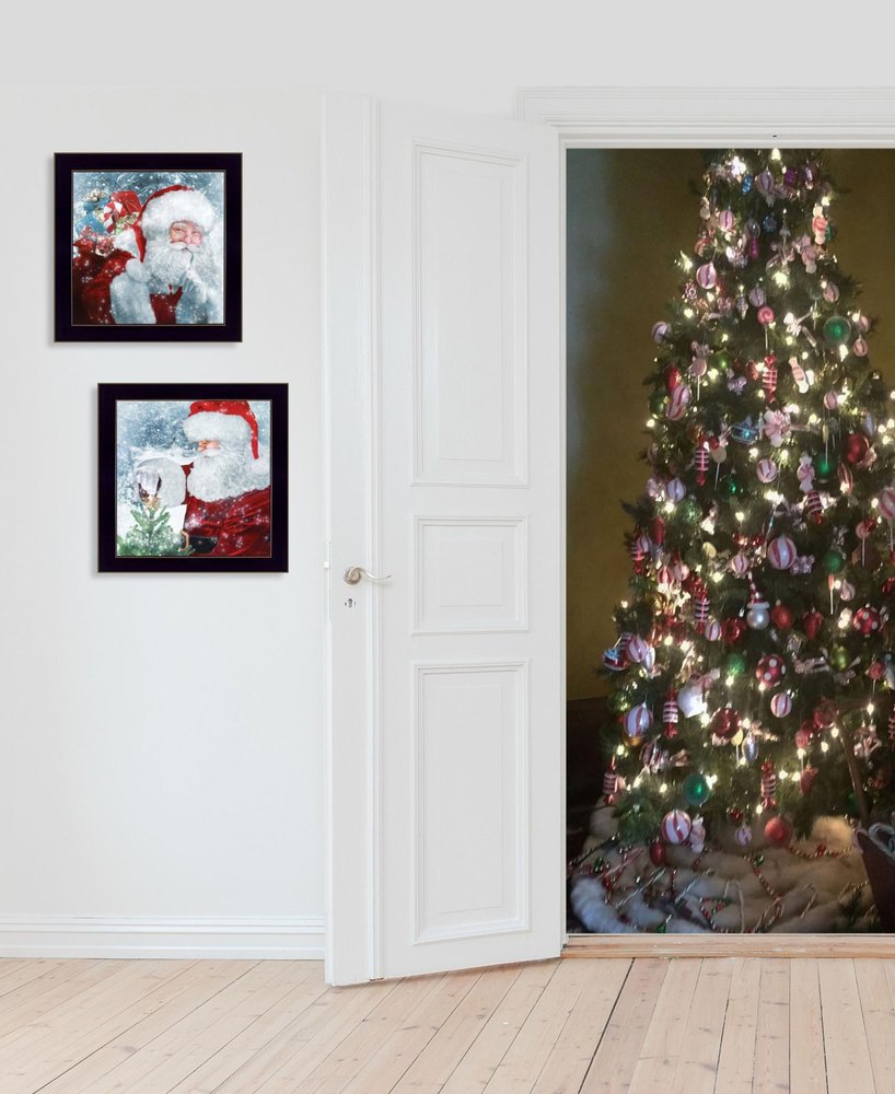 Set Of Two Santas Blessings 4 Black Framed Print Wall Art — view 2