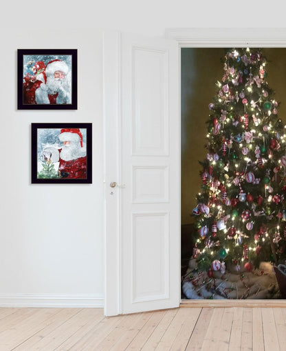 Set Of Two Santas Blessings 4 Black Framed Print Wall Art HomeRoots