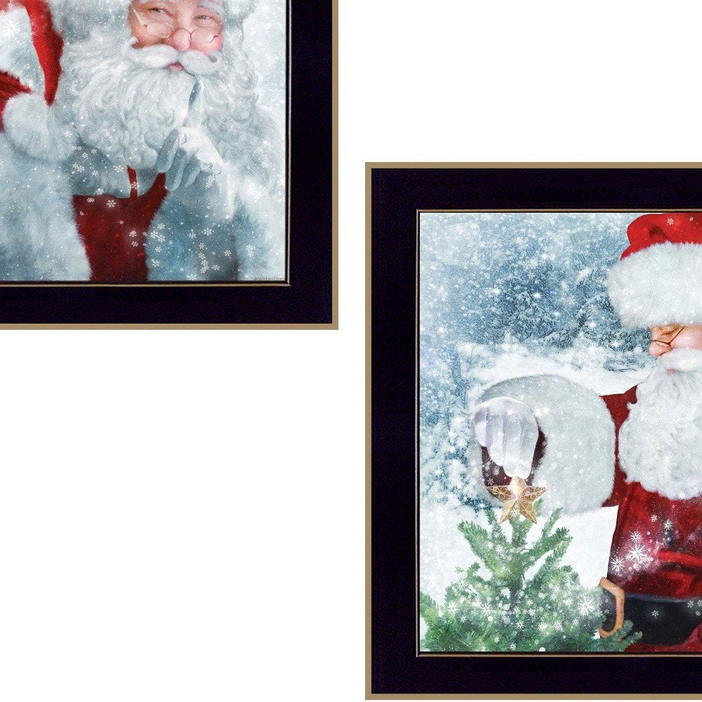 Set Of Two Santas Blessings 4 Black Framed Print Wall Art — view 4