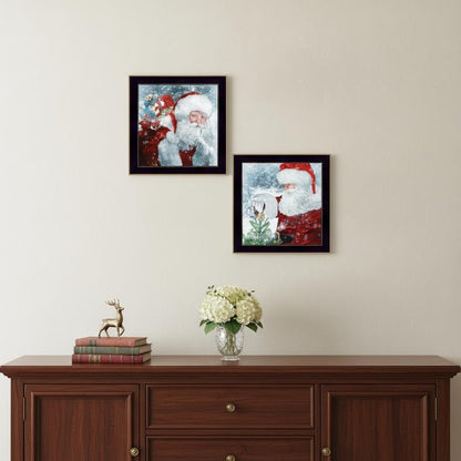 Set Of Two Santas Blessings 4 Black Framed Print Wall Art HomeRoots