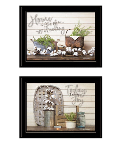 Set Of Two Choose Joy Black Framed Print Wall Art HomeRoots