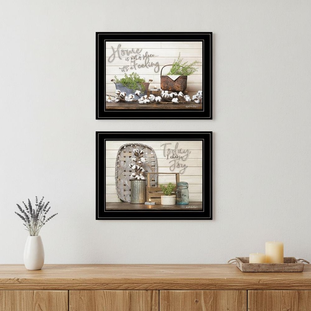 Set Of Two Choose Joy Black Framed Print Wall Art — view 4