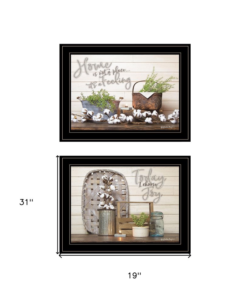 Set Of Two Choose Joy Black Framed Print Wall Art HomeRoots
