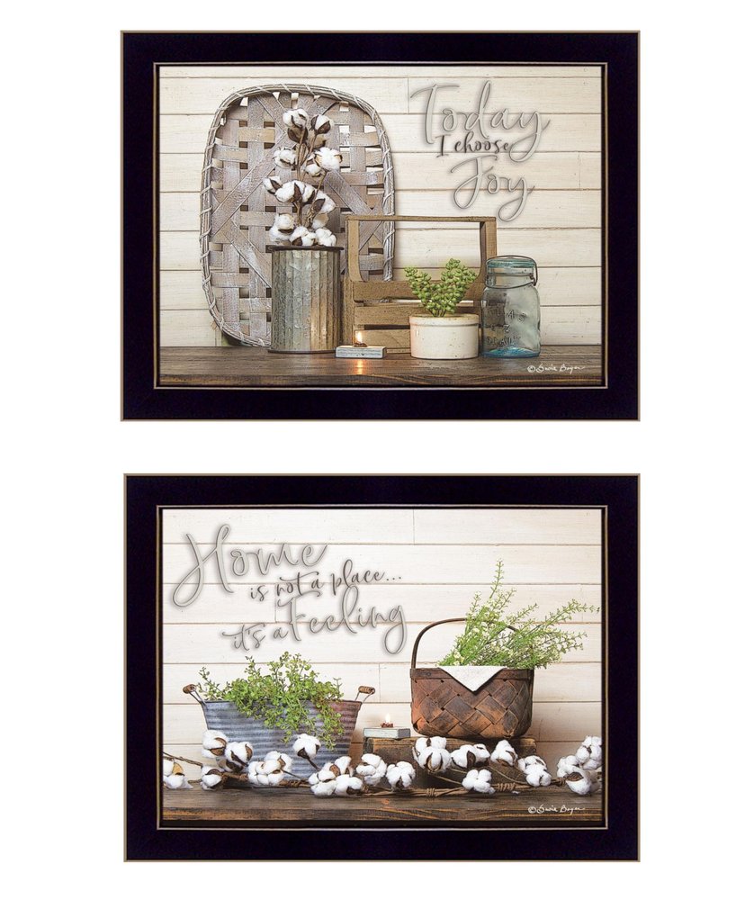 Set Of Two Choose Joy Black Framed Print Wall Art — view 2