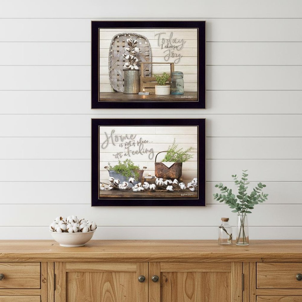 Set Of Two Choose Joy Black Framed Print Wall Art HomeRoots