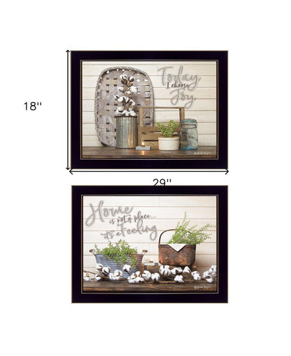 Set Of Two Choose Joy Black Framed Print Wall Art HomeRoots