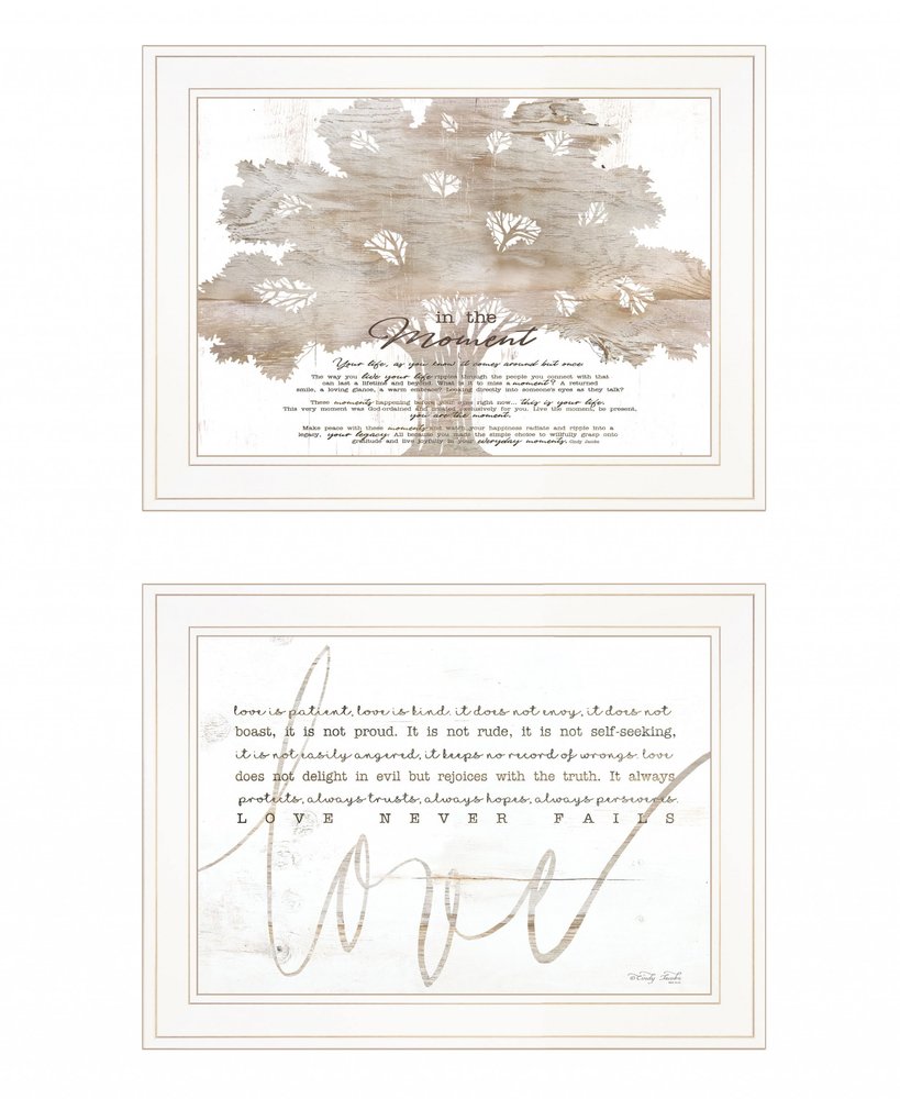 Set Of Two Love In the Moment White Framed Print Wall Art — view 2