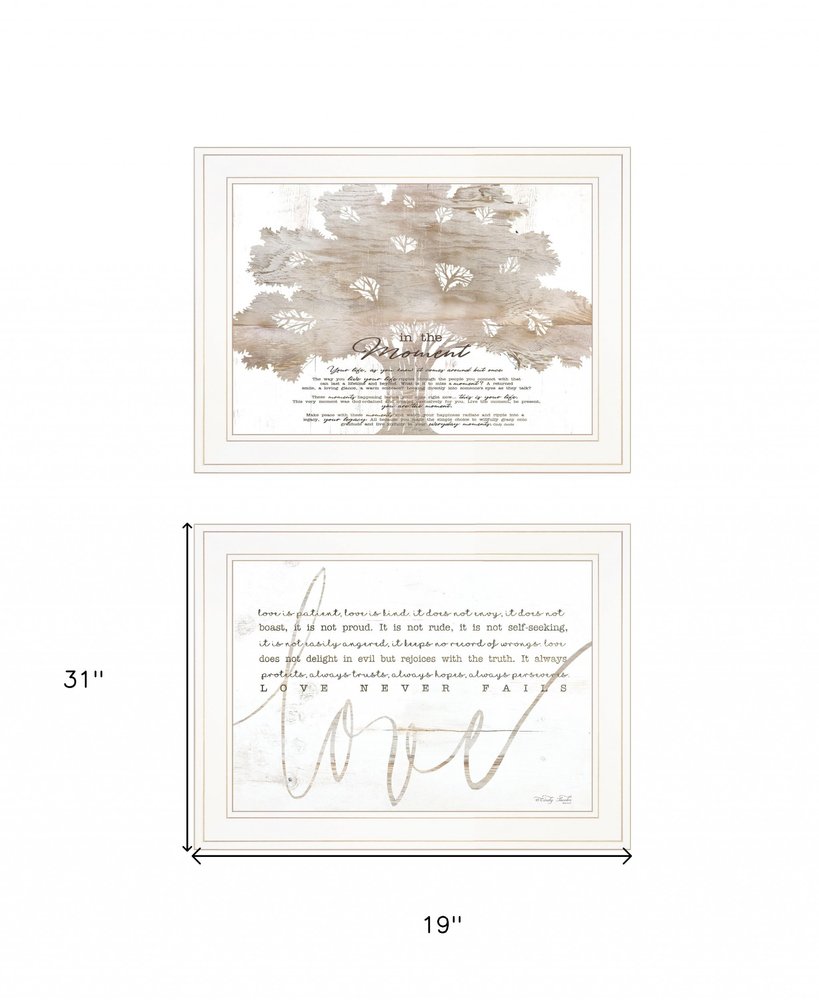 Set Of Two Love In the Moment White Framed Print Wall Art HomeRoots