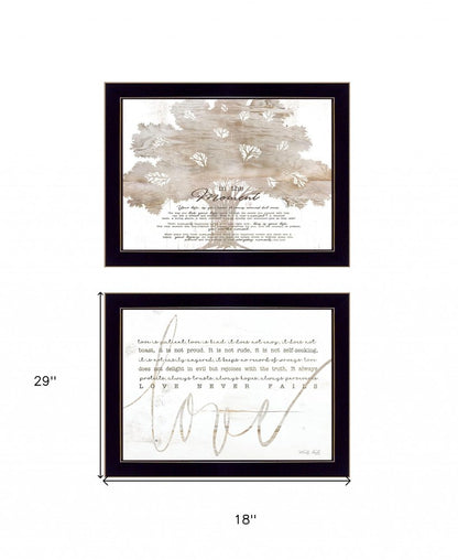 Set Of Two Love or In the Moment 2 Black Framed Print Wall Art HomeRoots