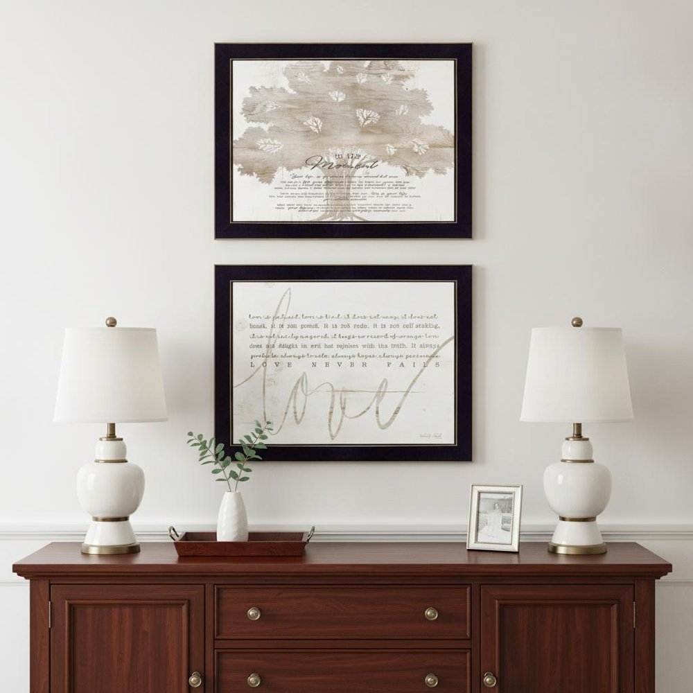 Set Of Two Love or In the Moment 2 Black Framed Print Wall Art — view 4
