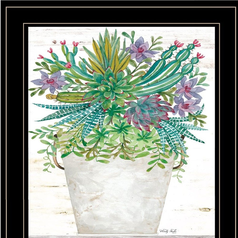 Set Of Two Succulents Dream and Believe Black Framed Print Wall Art HomeRoots