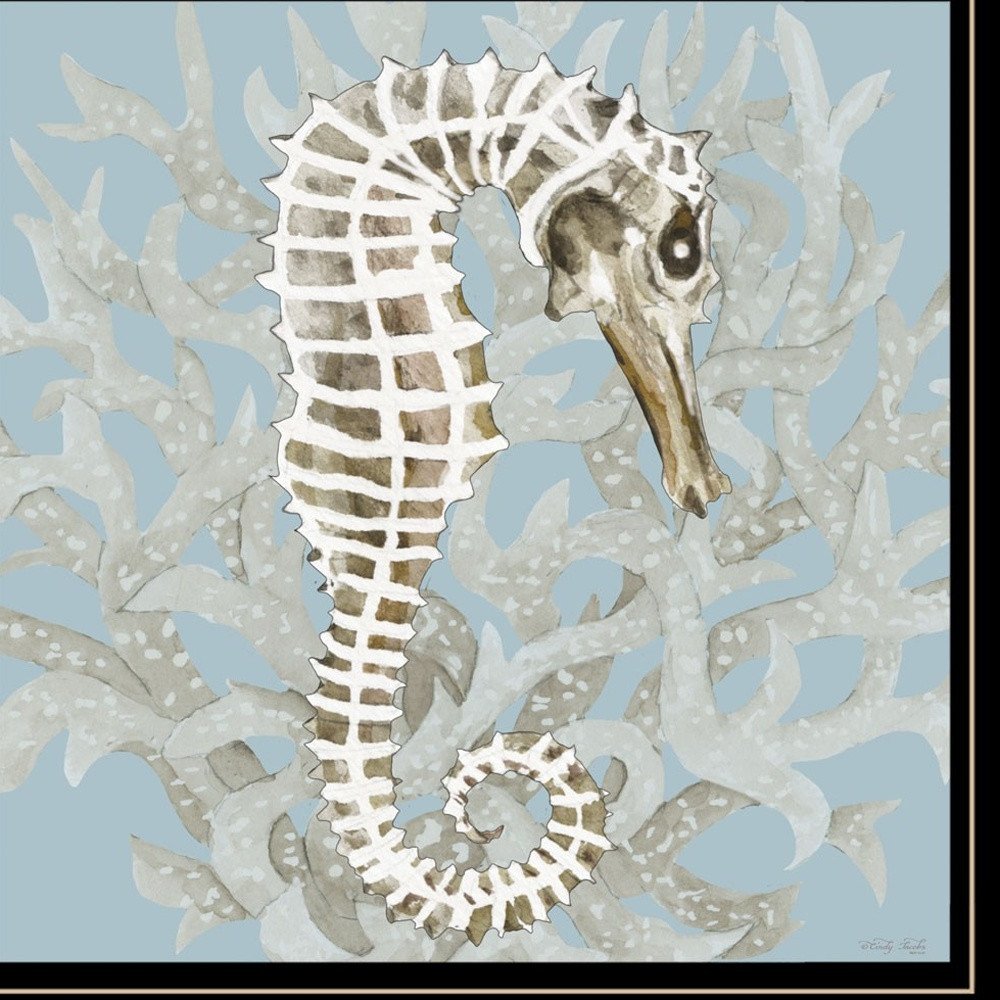 Set Of Two Coral Seahorse 1 Black Framed Print Wall Art HomeRoots