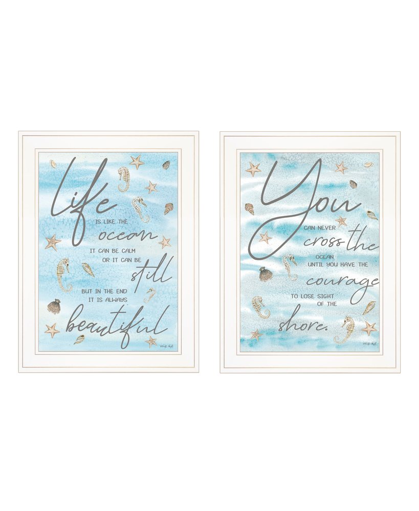 Set Of Two Life Is White Framed Print Wall Art HomeRoots