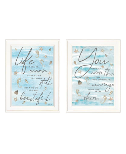 Set Of Two Life Is White Framed Print Wall Art HomeRoots