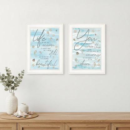 Set Of Two Life Is White Framed Print Wall Art HomeRoots
