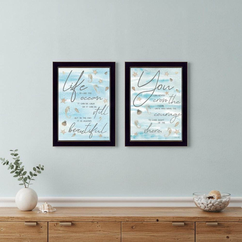 Set Of Two Life Is White Framed Print Wall Art HomeRoots