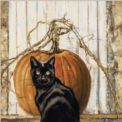 Set Of Two Harvest Moon with A Black Cat and Truck 1 White Framed Print Kitchen Wall Art HomeRoots