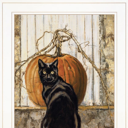 Set Of Two Harvest Moon with A Black Cat and Truck 1 White Framed Print Kitchen Wall Art HomeRoots