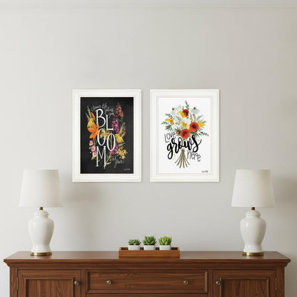 Set Of Two Love and Bloom White Framed Print Wall Art HomeRoots