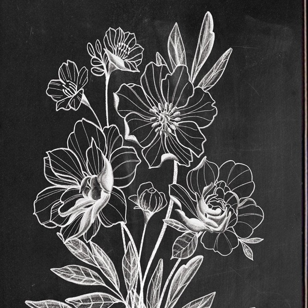 Set Of Two Vintage Flowers in Bloom Black Framed Print Wall Art — view 4