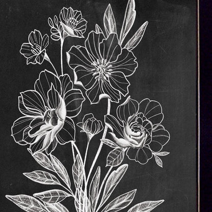 Set Of Two Vintage Flowers in Bloom Black Framed Print Wall Art HomeRoots
