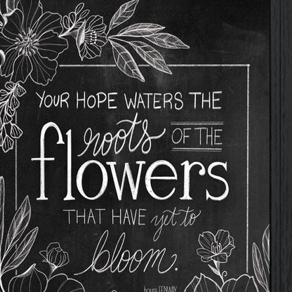 Set Of Two Vintage Chalkboard Blooms Black Framed Print Wall Art HomeRoots