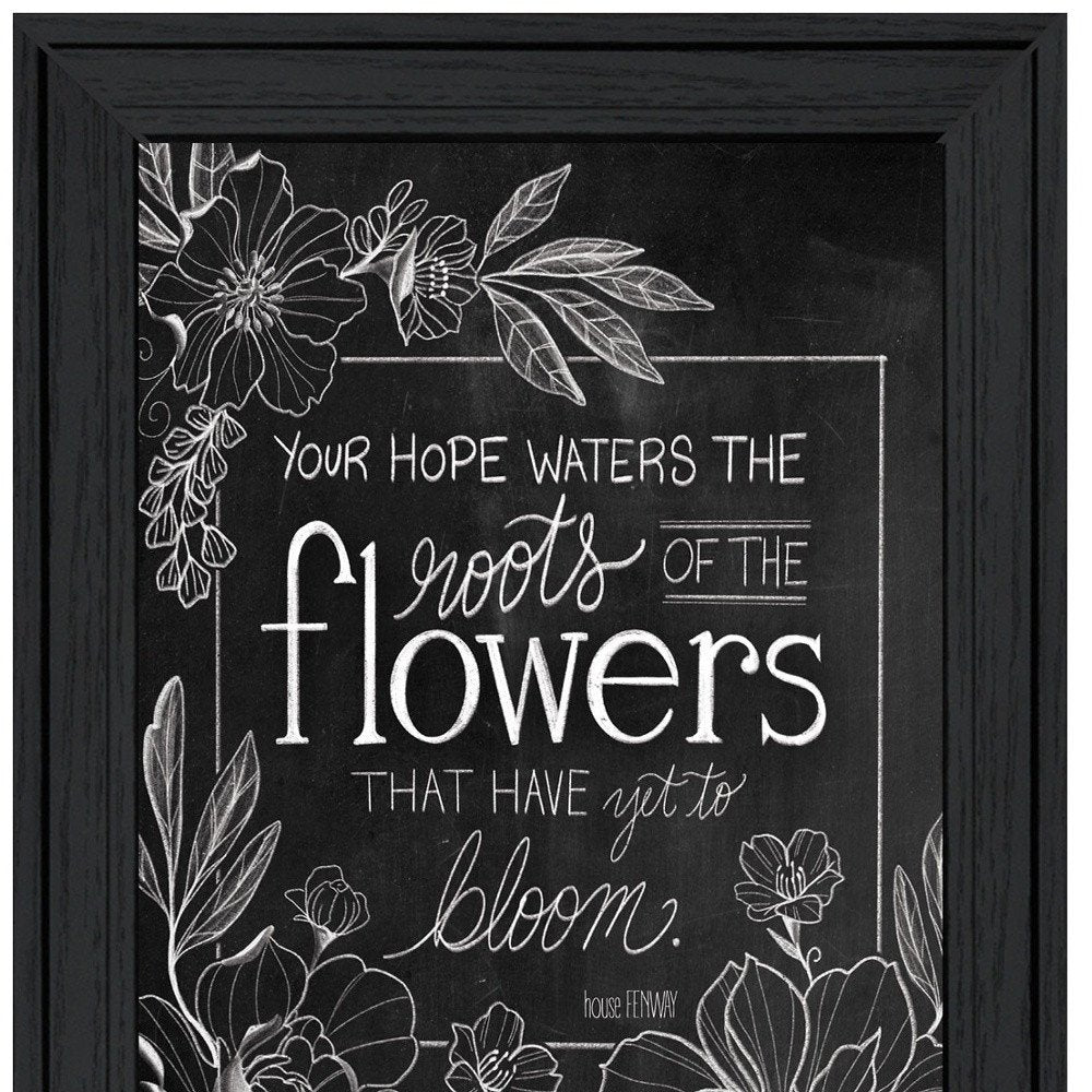 Set Of Two Vintage Chalkboard Blooms Black Framed Print Wall Art — view 4