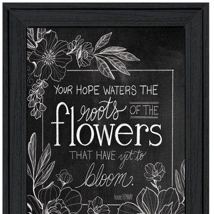 Set Of Two Vintage Chalkboard Blooms Black Framed Print Wall Art HomeRoots