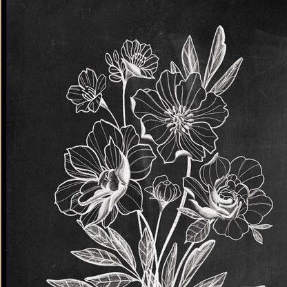 Set Of Two Vintage Chalkboard Blooms White Framed Print Wall Art HomeRoots