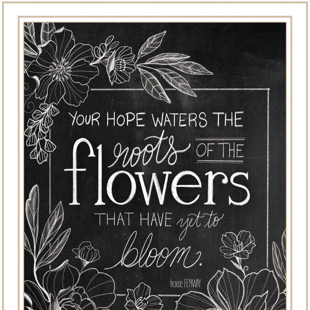 Set Of Two Vintage Chalkboard Blooms White Framed Print Wall Art — view 2