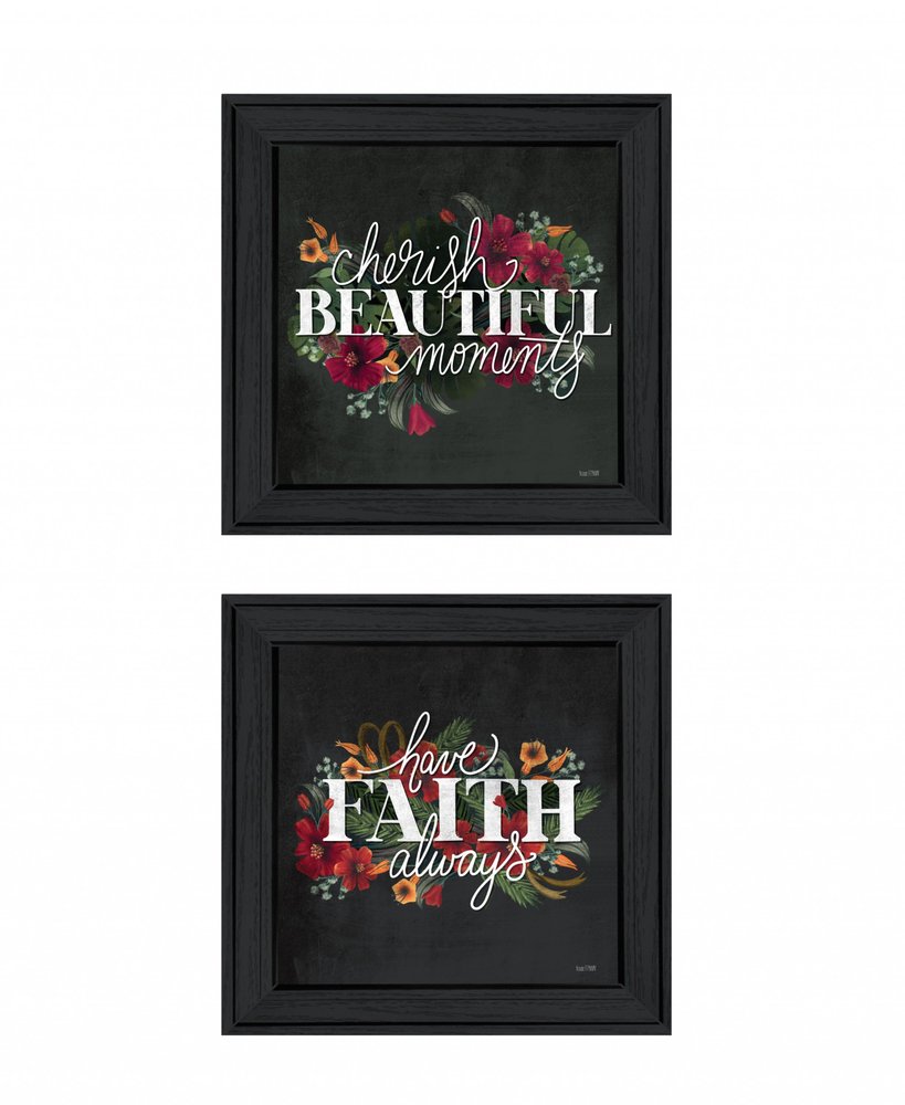 Set Of Two Cherish and Have Faith 3 White Framed Print Wall Art — view 5