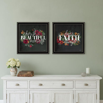 Set Of Two Cherish and Have Faith 2 Black Framed Print Wall Art HomeRoots