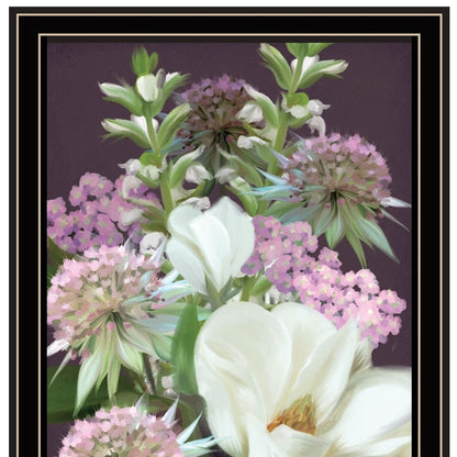 Set Of Two Lilac and Wild Plum Bouquet Black Framed Print Wall Art HomeRoots