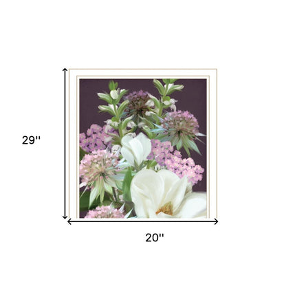 Set Of Two Lilac and Wild Plum Bouquet Black Framed Print Wall Art HomeRoots