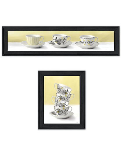 Set Of Two Teacups Black Framed Print Kitchen Wall Art HomeRoots
